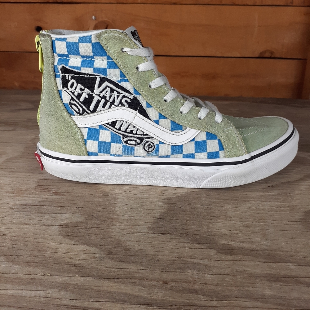 Vans Off The Wall Sk8 Hi Kids Sz 2.5 Checkerboard